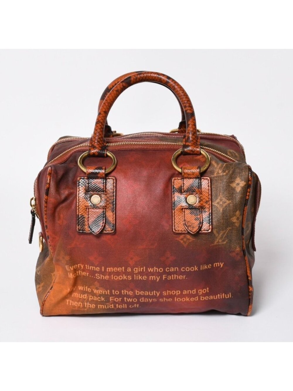 Louis Vuitton Richard Prince Jokes Man Crazy Handbag Rouge Gold